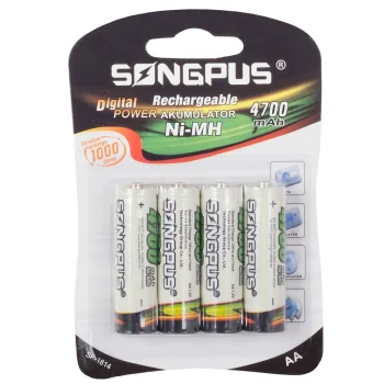 Įkraunamos AA (R6) baterijos, 4 vnt., 4700mAh, 1.2V