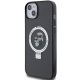 Karl Lagerfeld dėklas iPhone 15 telefonui Ring Stand Karl&Choupette MagSafe, juodas