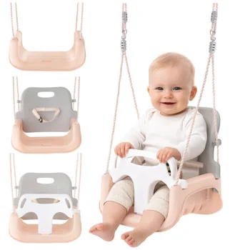 3-in-1 Baby and Toddler Swing Seat Kruzzel 30kg, Grey-Beige