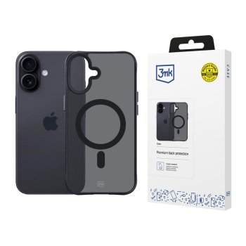 3mk iPhone 17 Case Smoke MagCase, Black Semi-Transparent