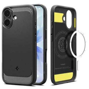 Spigen Rugged Armor Mag dėklas, skirtas iPhone 17, juodas