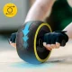 Abdominal Exercise Roller 4FIZJO AB Wheel XL, Black/Yellow
