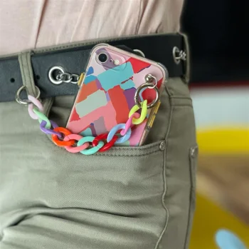 Lankstus dėklas Color Chain Case su grandinėle Samsung Galaxy A42 5G, įvairiaspalvis