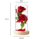 Eternal Rose in Glass with Glowing LED Light (Two Red Roses)