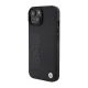 BMW Leather Hot Stamp MagSafe dėklas iPhone 15 telefonui, juodas