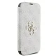 Apple iPhone 16 6.1\" Guess 4G Metal Logo Book Case Cover, Pink