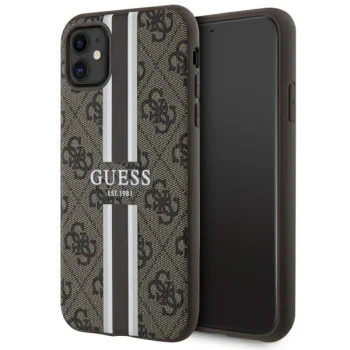 Guess dėklas iPhone 11 / XR su MagSafe, rudas