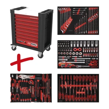 Įrankių vežimėlio komplektas KS Tools Performanceplus P10, 180 įrankių