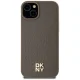 DKNY Leather Monogram MagSafe dėklas, skirtas iPhone 15, rudas