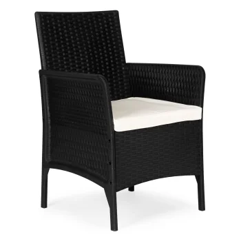 Outdoor Garden Chair with Cushion MultiGarden Rattan Effect, Black