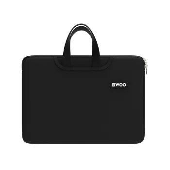 BWOO 15 Inch Laptop Bag with Handle Neoprene Sleeve, Black