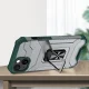 Crystal Ring Case Rugged Armor Cover for iPhone 13 with Kickstand, Green