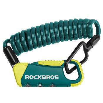 Rockbros RBK6N dviračio ir šalmo spyna su kodu, turkio spalvos