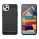 Dėklas iPhone 15 Plus Carbon Case, lankstus TPU su anglies pluošto raštu, juodas