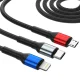 3mk Hyper Cable N-SERIES 6in1 USB-C USB-A į USB-C Lightning Micro 1.2m 18W juodas