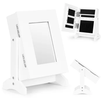 Modernhome FH-JC0120 Jewelry Box with Mirror, White