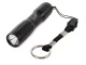 Mini tactical LED flashlight with keychain, battery powered