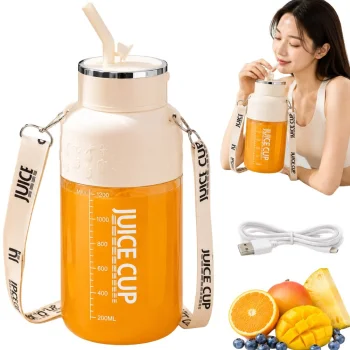 Nešiojamas USB trintuvas-gertuvė, 1200ml, baltas
