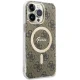 Dėklas Guess 4G MagSafe, skirtas iPhone 15 Pro Max, rudas