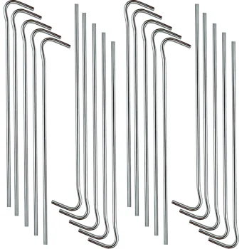 Plieniniai palapinės kuoliukai 18 cm, 20 vnt., sidabriniai