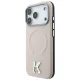 Karl Lagerfeld Grained Embossed Ring & Kameo Logo MagSafe dėklas iPhone 18 Pro / 17 Pro, smėlinis