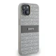 DKNY dėklas iPhone 15 / 14 / 13 modeliams Mono Stripe & Metal Logo, smėlio spalvos