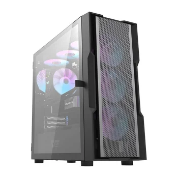 Kompiuterio korpusas Darkflash DK431 Mesh su 4 ARGB ventiliatoriais, juodas