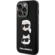 Karl Lagerfeld Silicone Karl&Choupette Head dėklas, skirtas iPhone 15 Pro, juodas