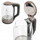 Stiklinis elektrinis virdulys 1500W, 2L, LED, rudas