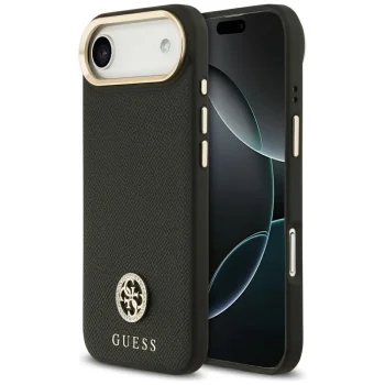 Guess Grained Strass Logo MagSafe Case for iPhone Air - Black