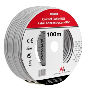 Koaksialinis kabelis Maclean MCTV-572 RG6 1.0 CCS 75 Ohm, 100 m
