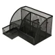 Metal Mesh Desk Organiser with 7 Compartments and Drawer, Black