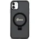 Guess Ring Stand Script Glitter MagSafe dėklas telefonui iPhone 11 / Xr, juodas
