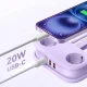 Orico AP3 20W GaN šakotuvas su 2x AC, 2x USB-A ir 1x USB-C, violetinis