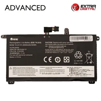 Laptop Battery Extra Digital Lenovo 01AV493, 2000mAh, 15.2V