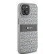 DKNY dėklas iPhone 15 / 14 / 13 modeliams Mono Stripe & Metal Logo, smėlio spalvos