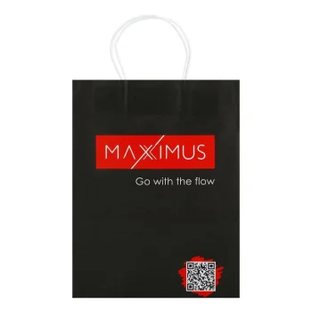 Popierinis maišelis Maxximus, 21 x 11 x 27 cm, juodas