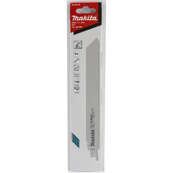Tiesinio pjūklo geležtės Makita BiM 225 mm 14-18 TPI B-43175, 5 vnt.