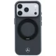 Mercedes Leather with Ring Stand MagSafe dėklas iPhone 18 Pro Max / 17 Pro Max, tamsiai pilkas