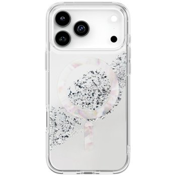 Uniq Coehl Crystelle Magnetic Charging dėklas iPhone 17 Pro Max, sidabrinis