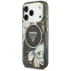 Guess IML Glitter Flowers Triangle MagSafe Phone Case Cover iPhone 17 Pro - black