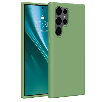 Etteri Silicone Case for Samsung Galaxy S23 Ultra, Light Green