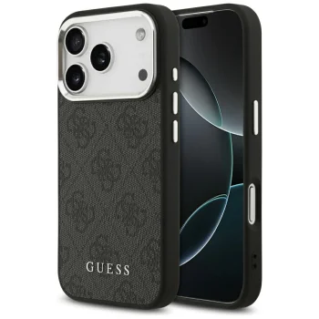 Guess 4G Classic Logo MagSafe dėklas iPhone 17 Pro, juodas