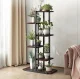Multi-level Flower Stand, 6 Shelves, Black/Brown