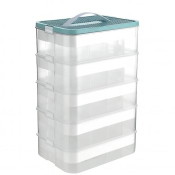 Sudedamas 5 dalių žaislų organizatorius Lego kaladėlėms 139494, mėlynas