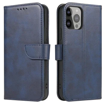 Samsung Galaxy S24+ Plus (SM-S926) Magnet Elegant Bookcase Cover Case, Blue
