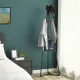 Freestanding Metal Coat Rack with Beech Wood Hooks
