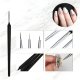 Nail Art Brush Set, 3 Pcs, Black