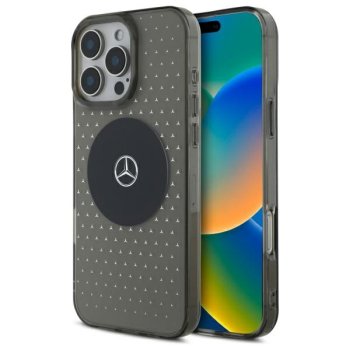 Mercedes iPhone 16 Pro Case Star Pattern, Black