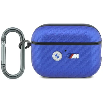 BMW M Carbon Metal Logo Case for Apple AirPods Pro 3, Light Blue